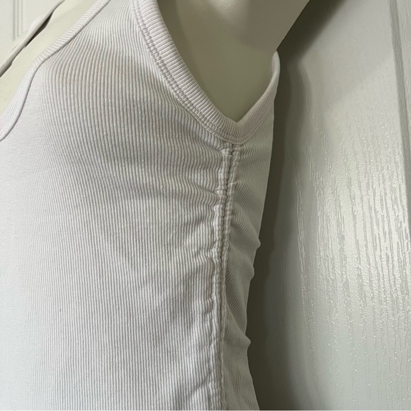 Zara Ribbed Cropped Top White Medium Women - Picture 5 of 9